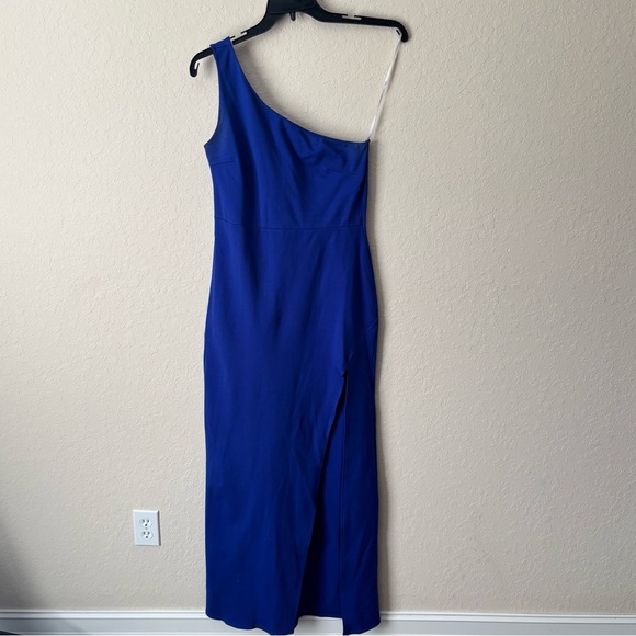 Lulus | Women's Good Times Only One Shoulder Royal Blue Maxi Dress Size Large - Picture 3 of 7